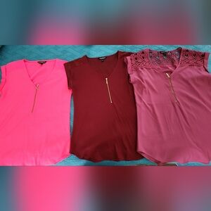 Set of Three Women's Tops with Zipper Detail